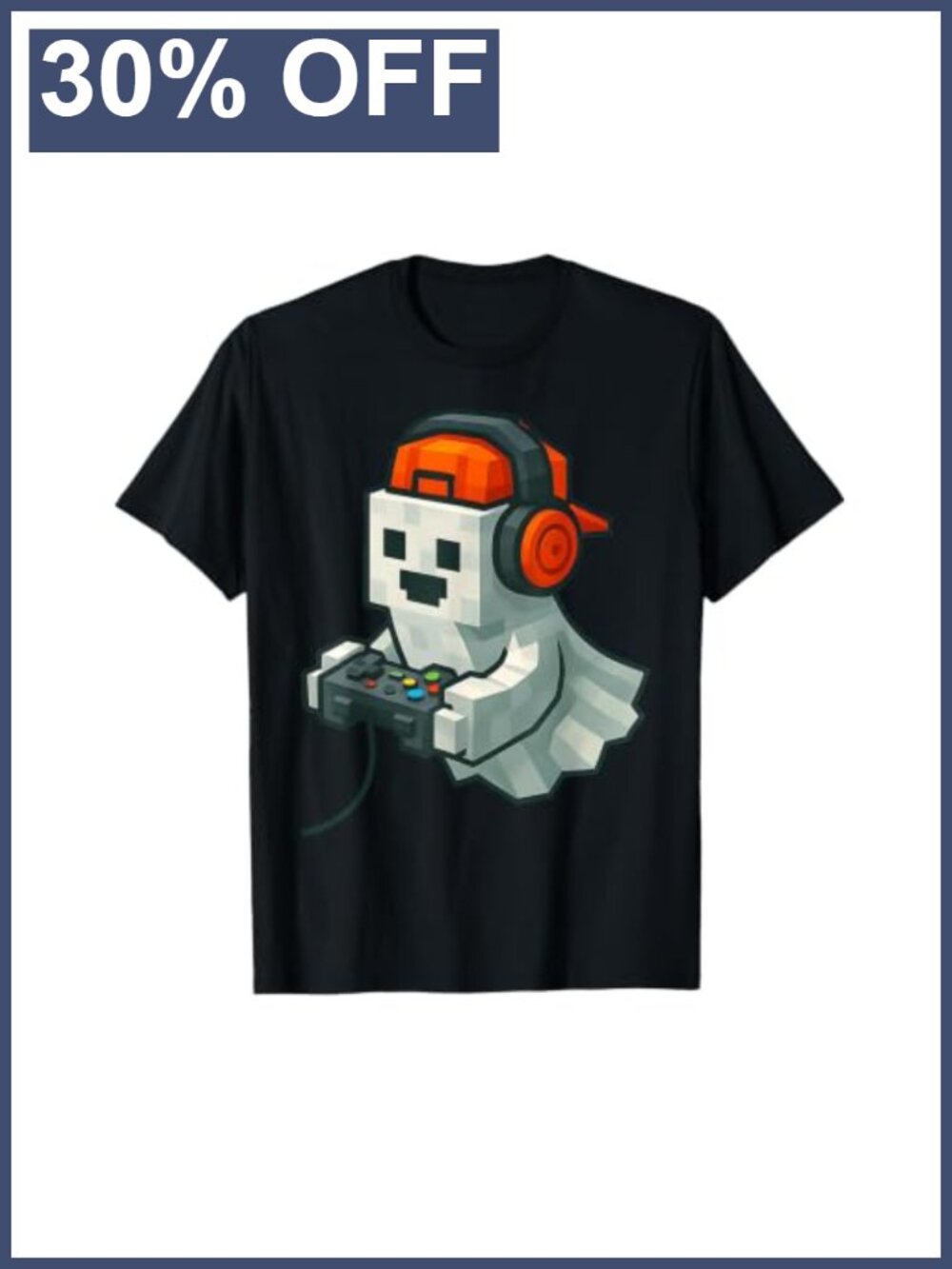 Funny Ghost Gamer Tee Pixel Halloween Costume Men Boys
